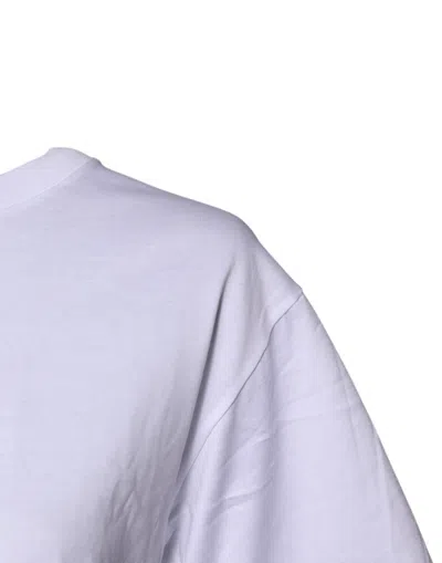 Pre-owned Dolce & Gabbana White Printed Round Neck Top Cotton Women's T-shirt ()