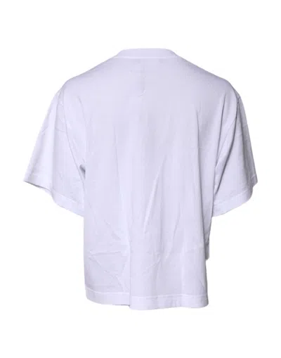 Pre-owned Dolce & Gabbana White Printed Round Neck Top Cotton Women's T-shirt ()