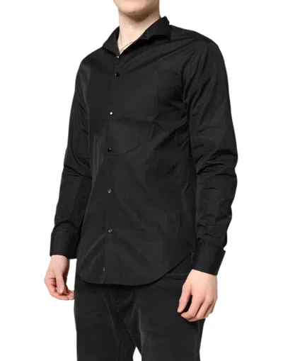 Pre-owned Emporio Armani Black Cotton Long Sleeves Men Formal Dress Men's Shirt ()