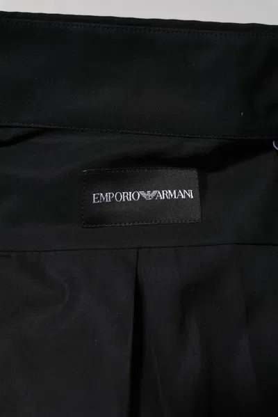 Pre-owned Emporio Armani Black Cotton Long Sleeves Men Formal Dress Men's Shirt ()