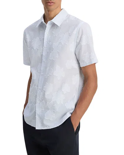 Vince Fil Coupe Regular Fit Short Sleeve Shirt In White