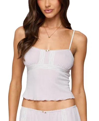 Edikted Sephi Lace Trim Pointelle Camisole