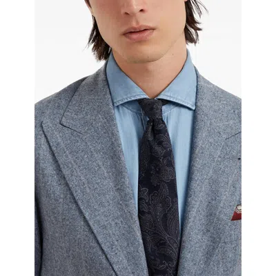 Brunello Cucinelli Blue  Gray Ties & Papillon