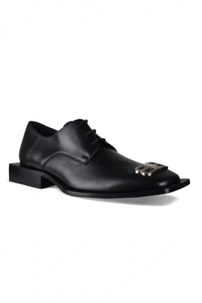 Balenciaga Logo-embossed Leather Derby Shoes