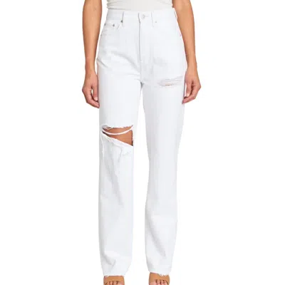 Pistola Cassie Super High Rise Straight In Snowfall Distressed