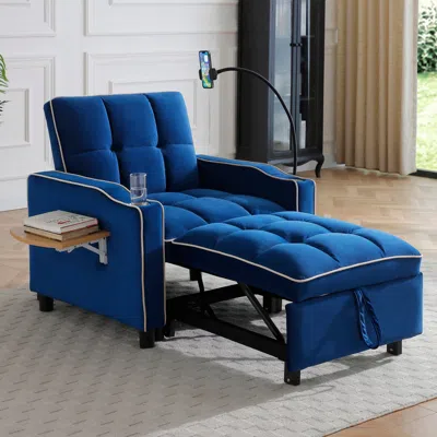 Streamdale Furniture Streamdale 3-in-1 Convertible Sofa Bed Sleeper Chair (blue)