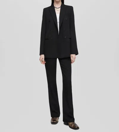 Re/done Double Breasted Long Blazer In Black