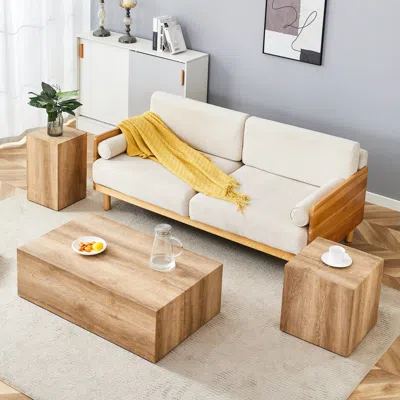 Streamdale Furniture Streamdale Harmonious Wooden Mdf Coffee Table Set - A Choice For Modern Home Harmony.