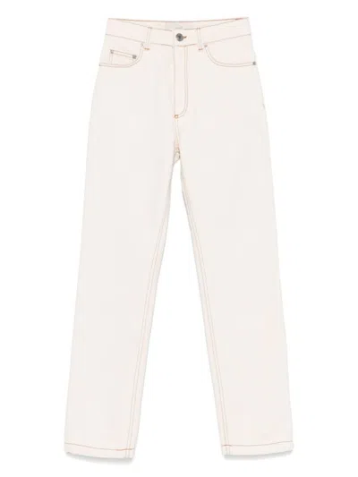 Ami Alexandre Mattiussi Ecru Cotton Jeans With Concealed Fly