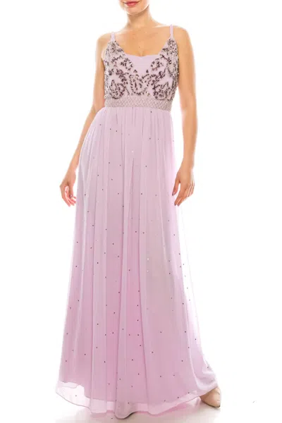 Decode 1.8 Beaded Bodice Sequined A-line Dress In Lilac