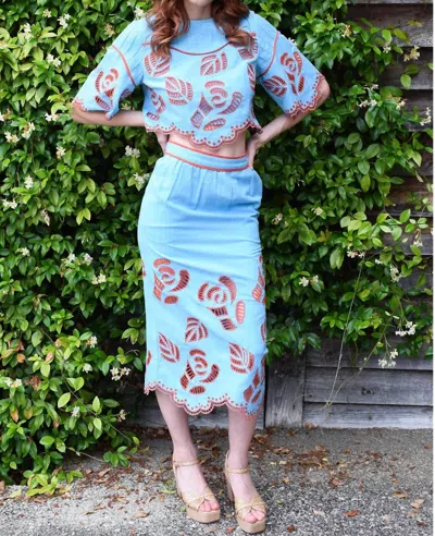 Never A Wallflower Straight Skirt In Blue