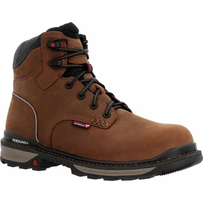 Rocky Men's Comp-toe Rams Horn Waterproof 6" Work Boot In Brownd Oiled
