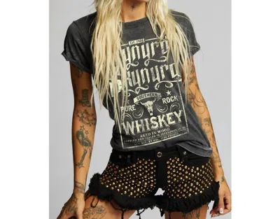 Recycled Karma Lynyrd Skynyrd Whiskey Tee In Black In Gray