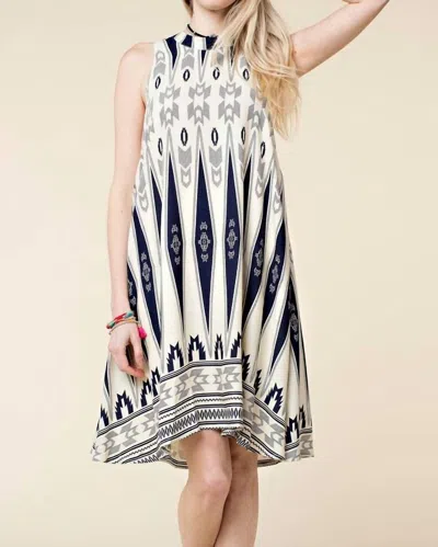 Kori High Neck Swing Mini Dress In Ivory