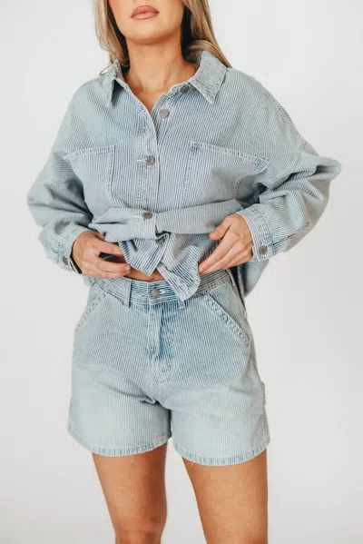 By Together Jayme Shorts In Denim Stripe