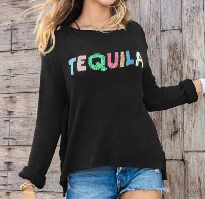 Wooden Ships Tequila Crew Cotton Sweater In Black In Black