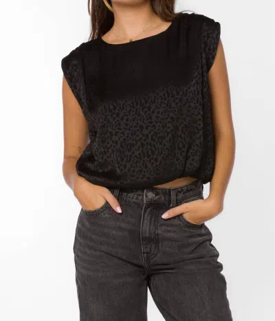 Velvet Heart Apollo Leopard Top In Black Leopard Jacquard