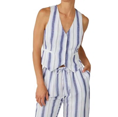 Bella Dahl Cinch Back Vest In Coastal Ombre Stripe