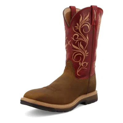 Twisted X Women's Steel-toe Pull-on Work Boot In Latigo/red