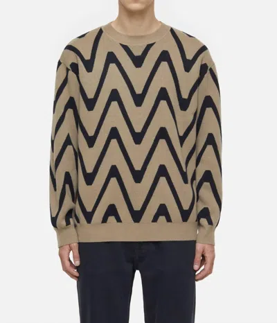 Closed Cashmere Mix Sweater In Taupe/beige/black