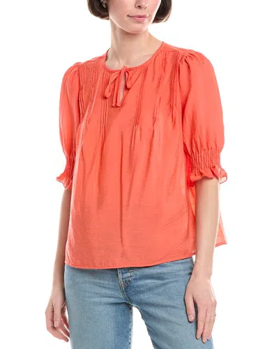Sam Edelman Marlie Pintuck Blouse In Red