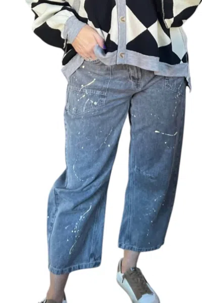 Eesome Barrel Jeans In Mineral Wash