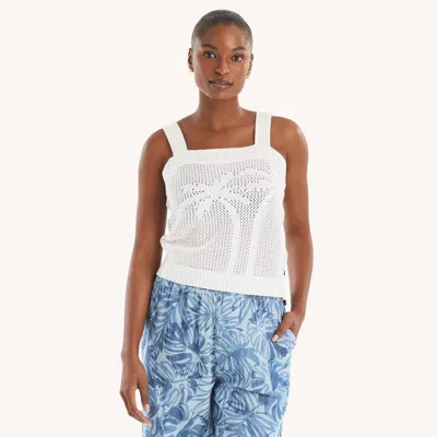 Nautica Womens Palm Tree Sweater Tank