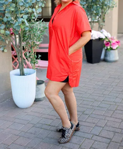 DELUC CASTELO SHIRT DRESS IN RED 