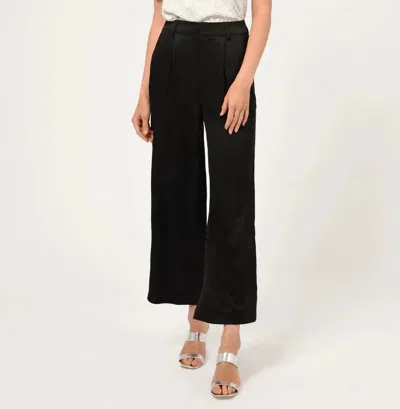 Adelyn Rae Lucia Pleat Front Wide Leg Trousers In Black In Black