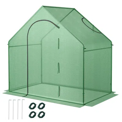 Hivvago Portable Outdoor Warm House With Pe Cover And Roll-up Zippered Door