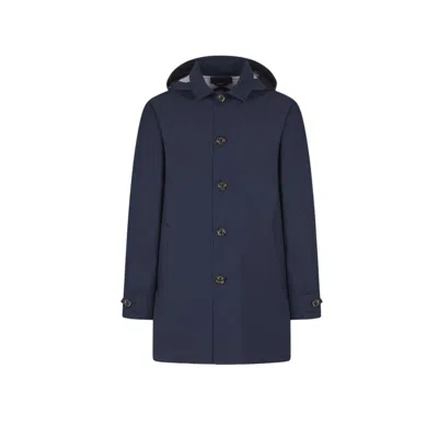 Save The Duck Hooded Casual Jacket In Blue