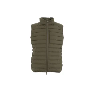 Save The Duck Zip-up Padded Gilet In Green