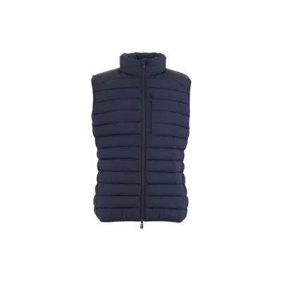 Save The Duck High-neck Padded Gilet In Blue