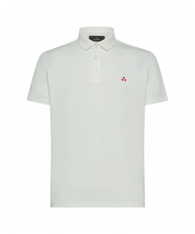 Peuterey White Cotton Piqué Polo Shirt With Embroidered Logo