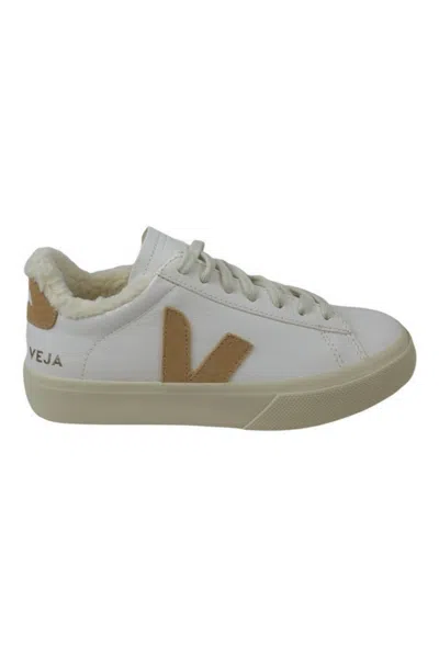 Veja Campo Winter Leather Sneakers In Extra-white/desert