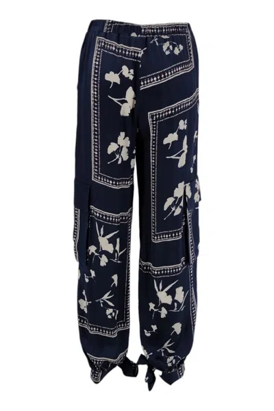 1-one Trousers Blue/ivory
