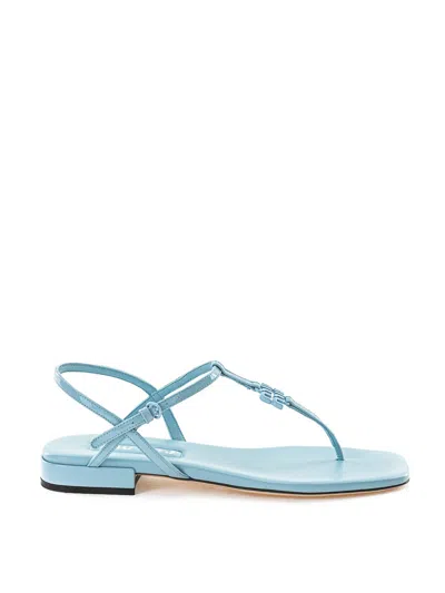 Miu Miu Sandal Infradito In Blue Paint  In Blue