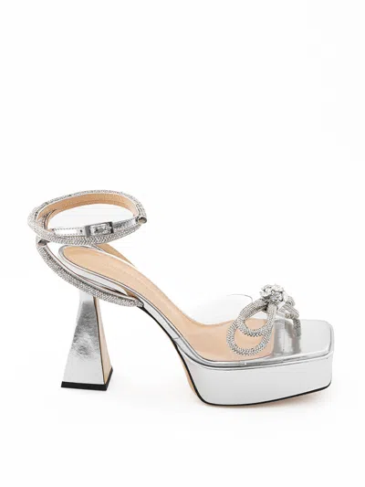 Mach&mach Silver Leather Platform Heels