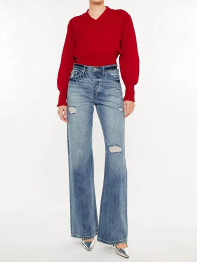 Kancan Ultra High Rise 90's Flare Jean In Medium Wash