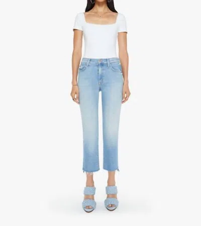 Mother Kick It Ankle Fray Straight Leg Jeans In Can You Dig It
