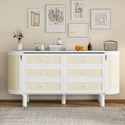 Streamdale Furniture Streamdale Queen Murphy Bed With Hidden Storage & Modern Woven Design