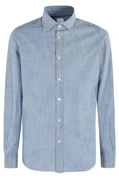 Eleventy Long-sleeve Cotton Denim Shirt