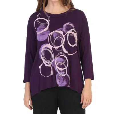 Jess & Jane Echoes Modal Tunic Top In Eggplant