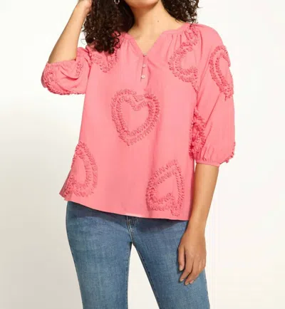 Fdj Embellished Cotton Blouse In Coral