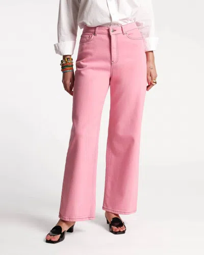 Frances Valentine Ace Solid Stretch Denim Jeans In Pink