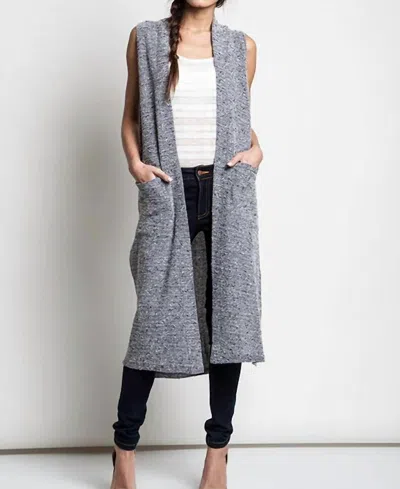 Kori Open Knit Textured Cardigan In Grey