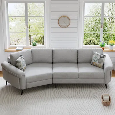 Streamdale Furniture Streamdale 111" Curved Sofa With Pillows