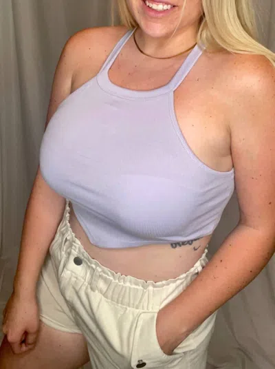 Le Lis Brooke Cropped Halter Tank Top In Lilac