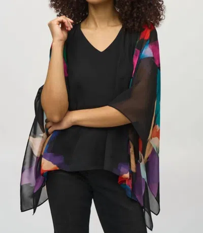 Joseph Ribkoff Chiffon Abstract Poncho Top