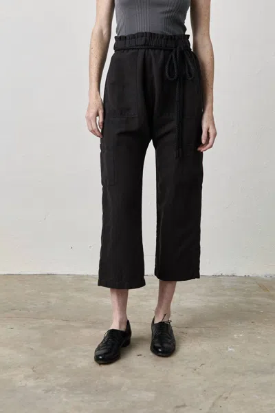 Nsf Shailey Paperbag Waist Pant In Faded Black